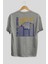 Tokyo Arka Baskılı Gri Oversize T-Shirt Unisex Erkek Kadın Bisiklet Yaka 2