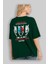 Live The Capitalism Arka Baskılı Zümrüt Yeşili Oversize T-Shirt Unisex Erkek Kadın Bisiklet Yaka 4
