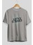 Justice Is Denied Ön Baskılı Gri Oversize T-Shirt Unisex Erkek Kadın Bisiklet Yaka 2