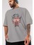 Freddy Will Kill Ön Baskılı Gri Oversize T-Shirt Unisex Erkek Kadın Bisiklet Yaka 3