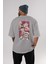 Super Novas One Piece Anime Arka Baskılı Gri Oversize T-Shirt %100 Pamuk Erkek Kadın 4