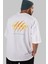 Challenger Yazılı Arka Baskılı Beyaz Oversize T-Shirt Erkek Kadın Bisiklet Yaka 2