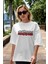 Unutmayın Ki Bana Hiç Bişi Ön Baskılı Beyaz Oversize T-Shirt Erkek Kadın Bisiklet Yaka 5