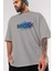 The Bronx Ön Baskılı Gri Oversize T-Shirt Unisex Erkek Kadın Bisiklet Yaka 3
