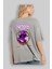 Bronx New York Arka Baskılı Gri Oversize T-Shirt Unisex Erkek Kadın Bisiklet Yaka 3