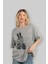 I Want You Skull Ön Baskılı Gri Oversize T-Shirt Unisex Erkek Kadın Bisiklet Yaka 4