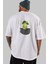 Silence Is Gold Arka Baskılı Beyaz Oversize T-Shirt Erkek Kadın Bisiklet Yaka 2
