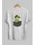 Silence Is Gold Arka Baskılı Beyaz Oversize T-Shirt Erkek Kadın Bisiklet Yaka 4