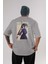Maki Zenin Chainsawman Anime Arka Baskılı Gri Oversize T-Shirt %100 Pamuk Erkek Kadın 1