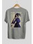 Maki Zenin Chainsawman Anime Arka Baskılı Gri Oversize T-Shirt %100 Pamuk Erkek Kadın 2