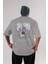 Carrot Sulong Anime Arka Baskılı Gri Oversize T-Shirt %100 Pamuk Erkek Kadın 1