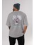 Carrot Sulong Anime Arka Baskılı Gri Oversize T-Shirt %100 Pamuk Erkek Kadın 4