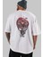 Death Note -Ryuk Anime Arka Baskılı Beyaz Oversize T-Shirt Pamuk Erkek Kadın 4