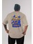 Naruto Uzumaki Anime Arka Baskılı Bej Oversize T-Shirt %100 Pamuk Erkek Kadın 1