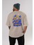 Naruto Uzumaki Anime Arka Baskılı Bej Oversize T-Shirt %100 Pamuk Erkek Kadın 4