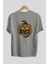 Halloween Arka Baskılı Gri Oversize T-Shirt Unisex Erkek Kadın Bisiklet Yaka 2