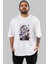 Monkey D. Luffy Gear5 Anime Ön Baskılı Beyaz Oversize T-Shirt Erkek Kadın 1