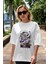 Monkey D. Luffy Gear5 Anime Ön Baskılı Beyaz Oversize T-Shirt Erkek Kadın 5