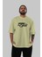 Harbi Zehir Ön Baskılı Bej Oversize T-Shirt Erkek Kadın Bisiklet Yaka 5