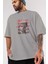 Betrayed Ön Baskılı Gri Oversize T-Shirt Unisex Erkek Kadın Bisiklet Yaka 3