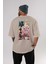 Spy x Famıly Anime Arka Baskılı Bej Oversize T-Shirt %100 Pamuk Erkek Kadın 4