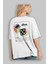 Dice Yazılı Arka Baskılı Beyaz Oversize T-Shirt Erkek Kadın Bisiklet Yaka 2