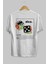 Dice Yazılı Arka Baskılı Beyaz Oversize T-Shirt Erkek Kadın Bisiklet Yaka 3