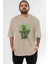 Soul King Brook Anime Ön Baskılı Bej Oversize T-Shirt Erkek Kadın 1