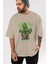 Soul King Brook Anime Ön Baskılı Bej Oversize T-Shirt Erkek Kadın 5