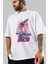 Denjı And Makıma Anime Ön Baskılı Beyaz Oversize T-Shirt Erkek Kadın 3