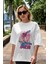 Denjı And Makıma Anime Ön Baskılı Beyaz Oversize T-Shirt Erkek Kadın 5