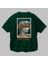 Brooklyn Street Arka Baskılı Zümrüt Yeşili Oversize T-Shirt Unisex Erkek Kadın Bisiklet Yaka 3