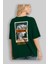 Brooklyn Street Arka Baskılı Zümrüt Yeşili Oversize T-Shirt Unisex Erkek Kadın Bisiklet Yaka 4