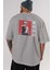 Gintoki Sakata Gıntama 1 Anime Arka Baskılı Gri Oversize T-Shirt %100 Pamuk Erkek Kadın 5