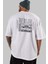 Berlin Arka Baskılı Beyaz Oversize T-Shirt Erkek Kadın Bisiklet Yaka 4