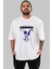 Pray For The Future Ön Baskılı Beyaz Oversize T-Shirt Erkek Kadın Bisiklet Yaka 4