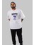 Pray For The Future Ön Baskılı Beyaz Oversize T-Shirt Erkek Kadın Bisiklet Yaka 5