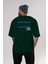 Dublin Arka Baskılı Zümrüt Yeşili Oversize T-Shirt Unisex Erkek Kadın Bisiklet Yaka 5