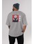 Toge Inumaki Anime Arka Baskılı Gri Oversize T-Shirt %100 Pamuk Erkek Kadın 4