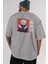 Toge Inumaki Anime Arka Baskılı Gri Oversize T-Shirt %100 Pamuk Erkek Kadın 5