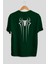 Spiderman Arka Baskılı Zümrüt Yeşili Oversize T-Shirt Unisex Erkek Kadın Bisiklet Yaka 2