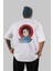 Tanjıro Kamado Anime Arka Baskılı Beyaz Oversize T-Shirt Pamuk Erkek Kadın 1