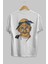 Tupac Gandhi Arka Baskılı Beyaz Oversize T-Shirt Erkek Kadın Bisiklet Yaka 4
