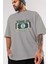 Time Is Original Ön Baskılı Gri Oversize T-Shirt Unisex Erkek Kadın Bisiklet Yaka 3
