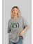 Time Is Original Ön Baskılı Gri Oversize T-Shirt Unisex Erkek Kadın Bisiklet Yaka 4