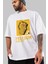 Freedom Is Not Free Ön Baskılı Beyaz Oversize T-Shirt Erkek Kadın Bisiklet Yaka 3