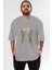 Gasmask Gangsta Ön Baskılı Gri Oversize T-Shirt Unisex Erkek Kadın Bisiklet Yaka 1