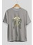 Gasmask Gangsta Ön Baskılı Gri Oversize T-Shirt Unisex Erkek Kadın Bisiklet Yaka 2
