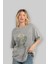 Gasmask Gangsta Ön Baskılı Gri Oversize T-Shirt Unisex Erkek Kadın Bisiklet Yaka 4
