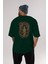 Trıbal (3) Anime Arka Baskılı Zümrüt Yeşili Oversize T-Shirt Pamuk Erkek Kadın 5